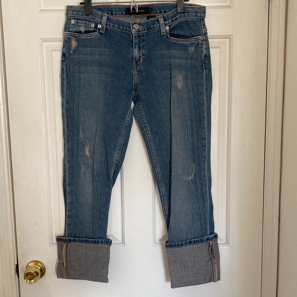 Calvin Klein Jeans Junior Womens Distressed ‘Cuffed Crop Medium Vintage’ Denim 9